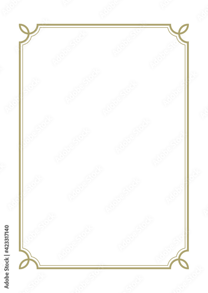 Luxury diploma frame template with gold lines. Certificate frame template. Certificate blank frame. Luxury diploma frame template with gold lines. Certificate frame template. Certificate blank frame.