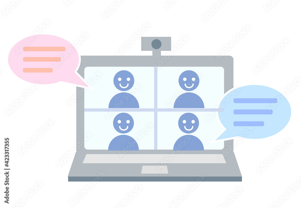Computer icon with people who have remote meetings
Computer icon with people who have remote meetings