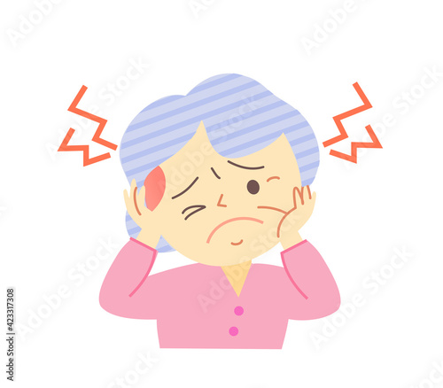 Illustration of menopause in elderly women