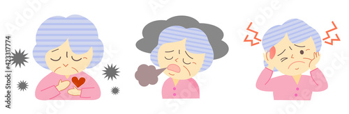 Illustration of menopause in elderly women