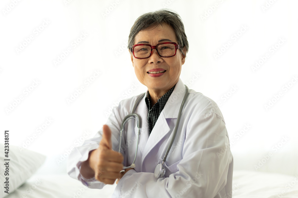 Woman senior doctor with stethoscope in hospital.healthcare and medicine Woman senior doctor with stethoscope in hospital.healthcare and medicine