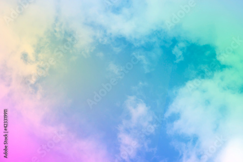 blue pink sky with clouds background 