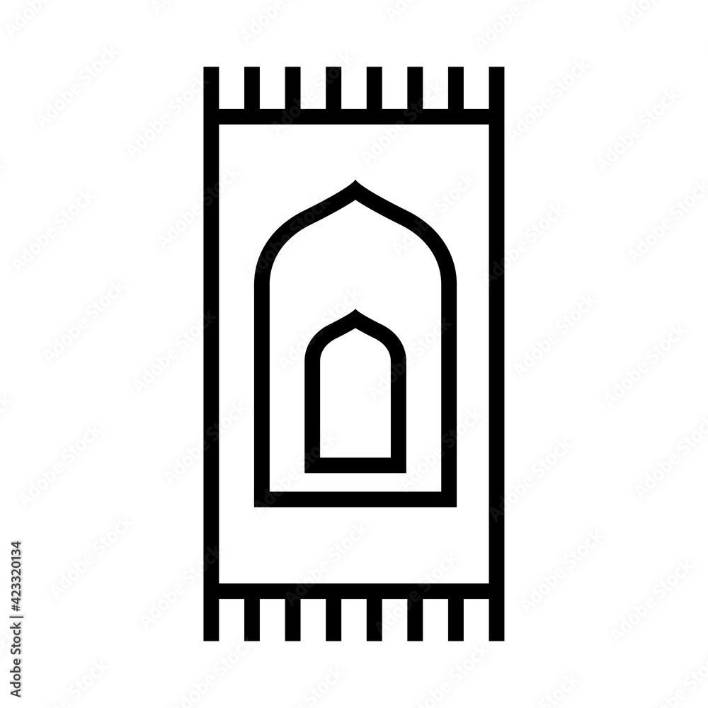 Prayer mat icon design template vector illustration Prayer mat icon design template vector illustration