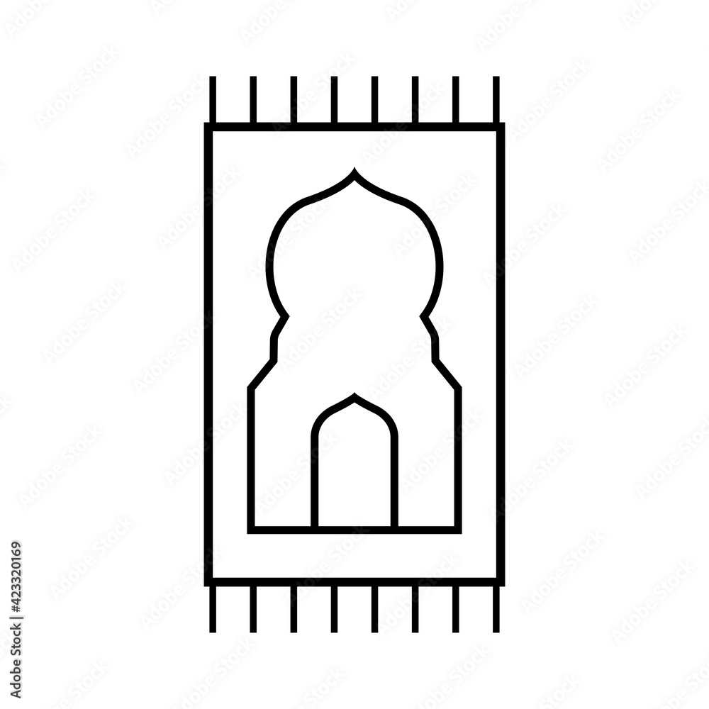 Fototapeta premium Prayer mat icon design template vector illustration