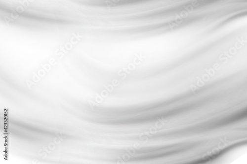 white cloth background abstract with soft waves, 3D illustration