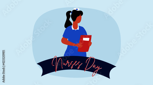 Happy celebrating nurses day backgound illustration vector.