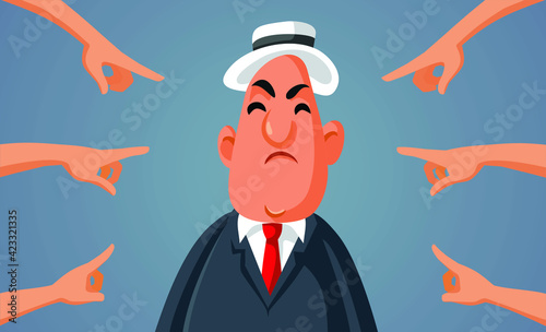 Fingers Pointed Blaming Middle-Aged Man