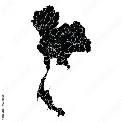 Thailand country map vector with regional areas