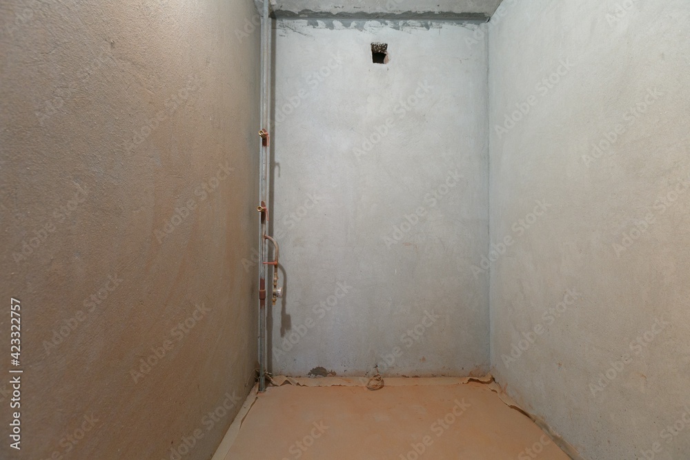interior of the apartment without decoration in gray colors. rough finish interior of the apartment without decoration in gray colors. rough finish
