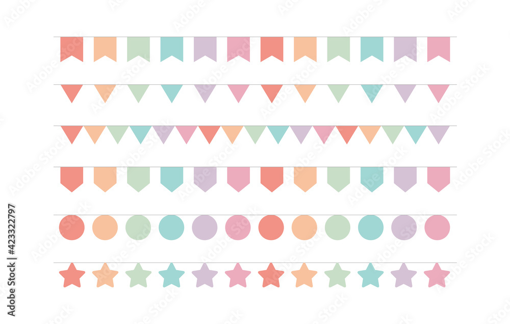 Cute multi colored party garland illustration.
