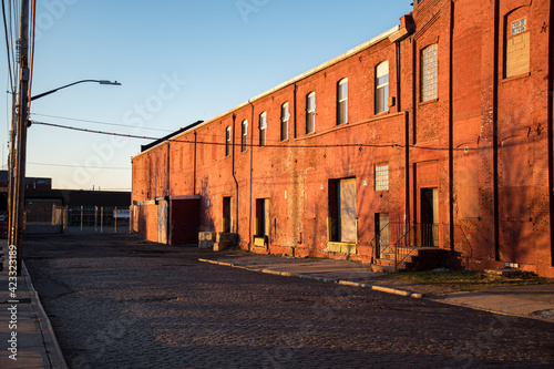 Sunset in Red Hook Brooklyn by the abandoned factory