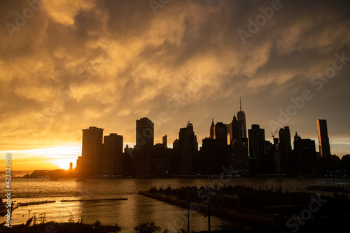 Sunset over lower Manhattan and New York Harbor © John McAdorey