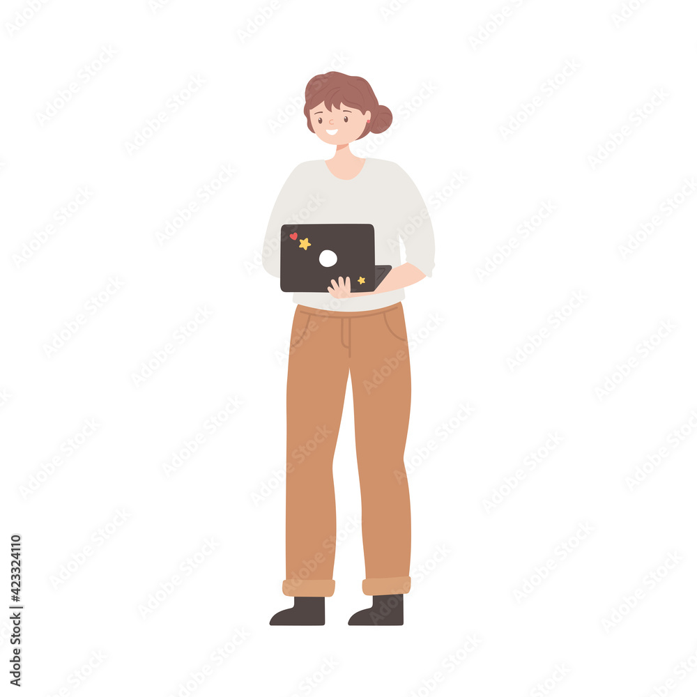 designer woman laptop
