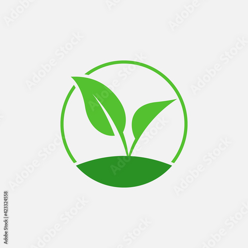Plants icon logo vector illustration. Nature symbol.