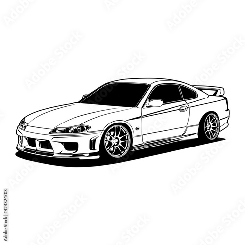 Black And White Car Illustration For Conceptual Design © rindragunawan84