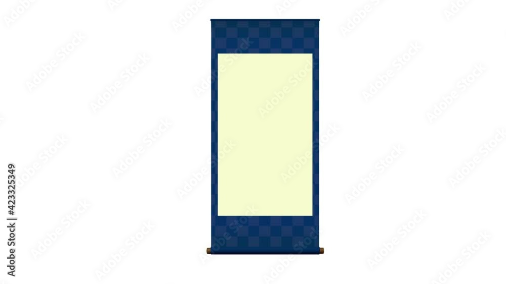 Japanese hanging scroll opening animation ( 4K, MP4 ) . 