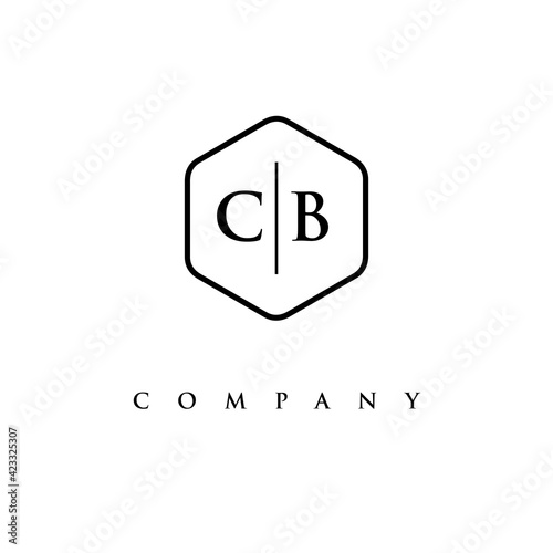 initial CB logo design vector