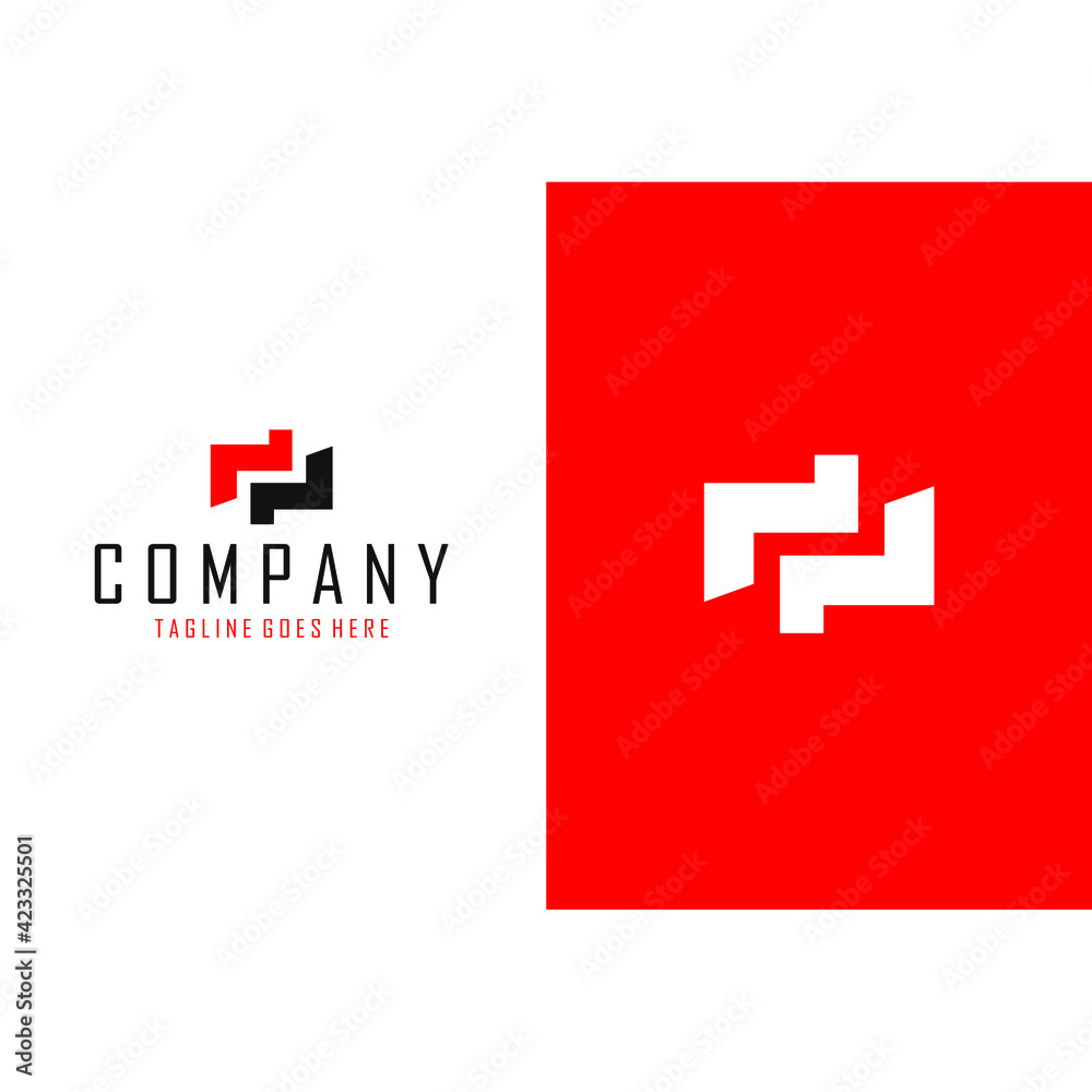 Obraz premium abstract Z letter logo overlapping face up