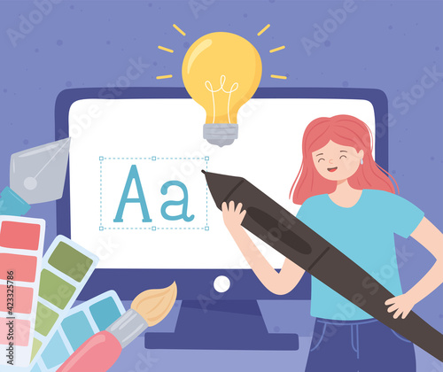 designer woman computer