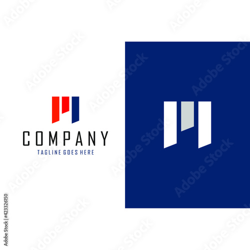 Free Download abstract logo several lined squares forming the letter M - GFXLoad