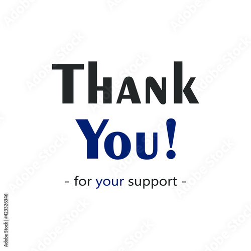 sentence thank you for your support in black and blue