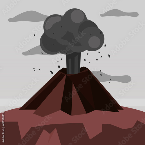erupting volcano disaster