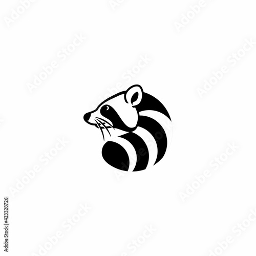 racoon sport icon logo vector illustration