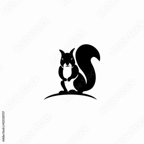 stand ready squirrel icon logo design inspiration