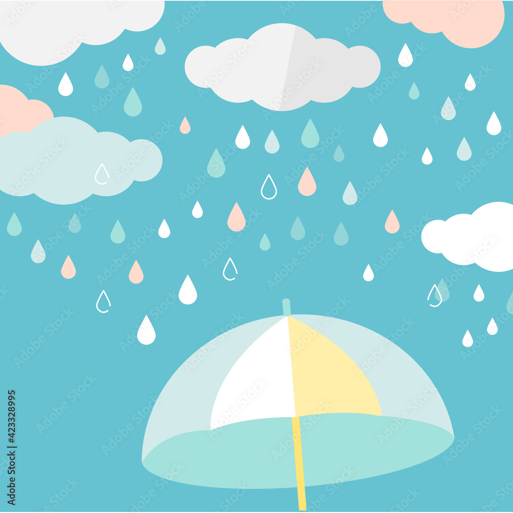 雨の日のナチュラル・シンプル背景イラスト 雨の日のナチュラル・シンプル背景イラスト
