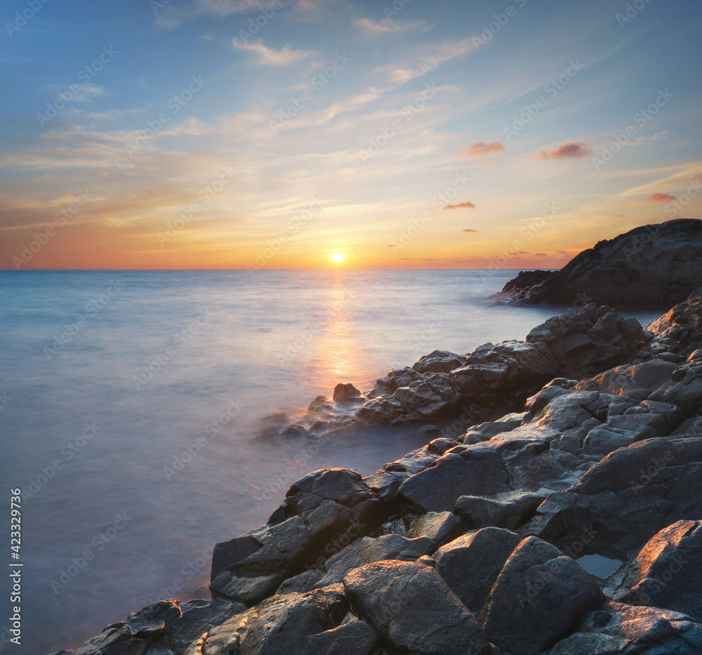 Beautiful sunset on the sea. Beautiful sunset on the sea.