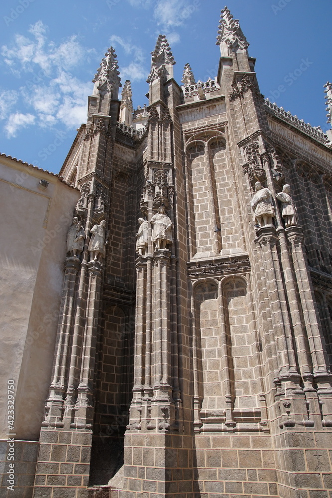 Detail of facade of Monasterio San Juan de los Reyes in Toledo. Spain