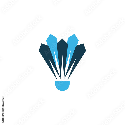 Shuttlecock logo design - modern geometric badminton competition logo