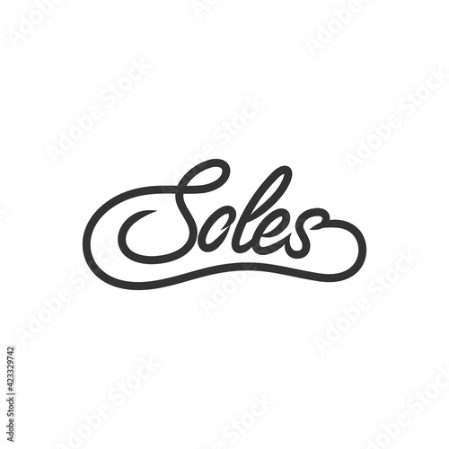 Soles word mark logo design - typography of footstep shoes