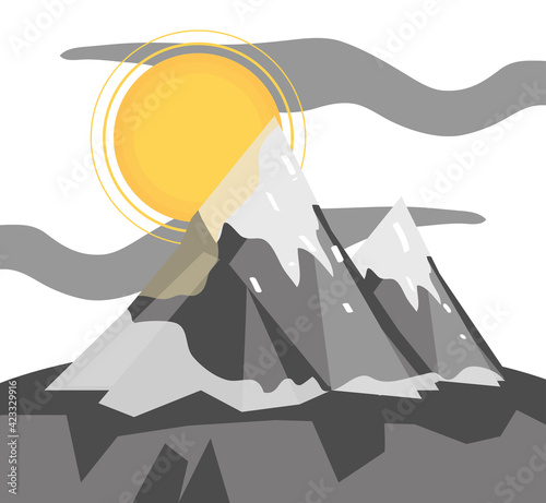 melting snow mountain