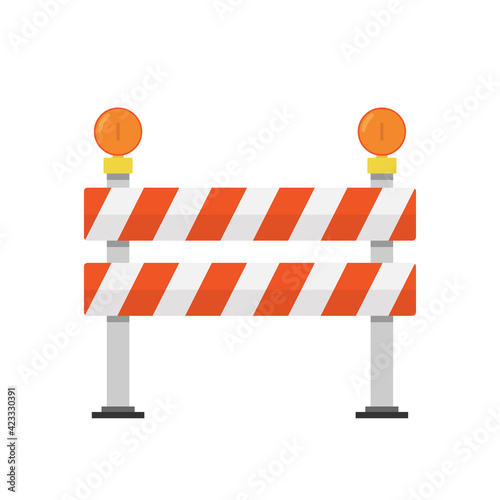 Road barriers, Under construction vector isolated on white background, vector illustration.