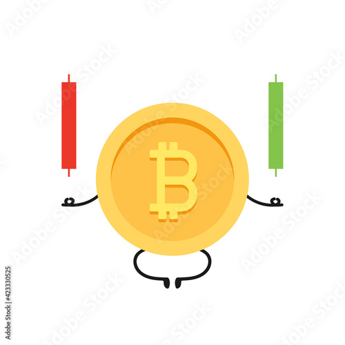 Bitcoin character vector. Coin character design. Bitcoin vector. 