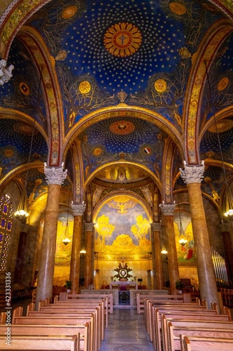Church of All Nations in Mount of Olives in Jerusalem  Altar inside the church ISRAEL JERUSALEM - MARCH 2021