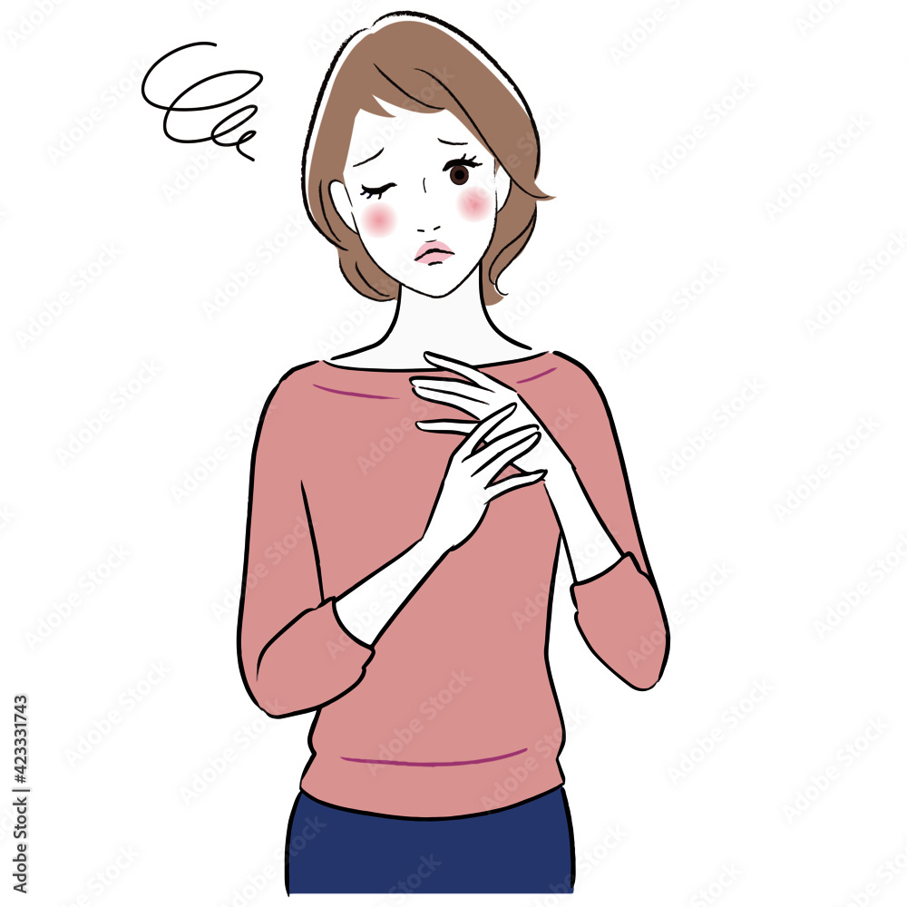 手荒れに悩む女性のイラスト Stock Vector Adobe Stock