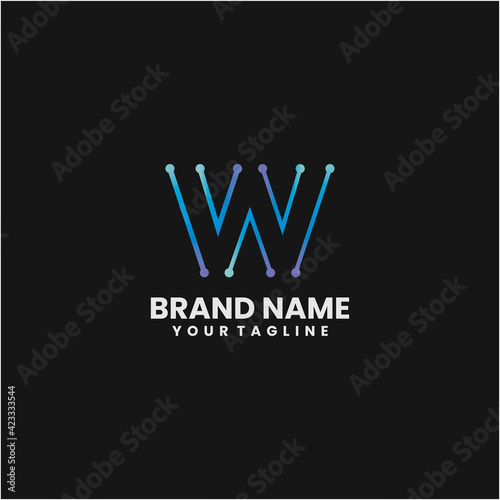 Letter W innovative business logo design template