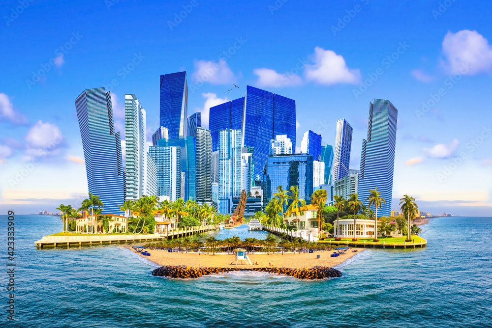 Fototapeta premium Collage about Ft. Lauderdale, Florida, United States
