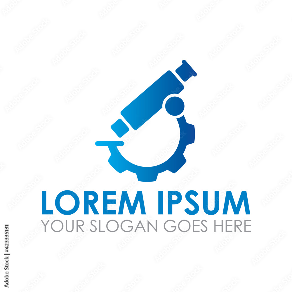 microscope gear vector , lab logo microscope gear vector , lab logo