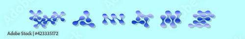 set of nano technology cartoon icon design template with various models. vector illustration isolated on blue background