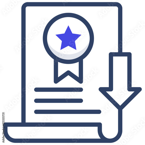 Badge with document, deed icon