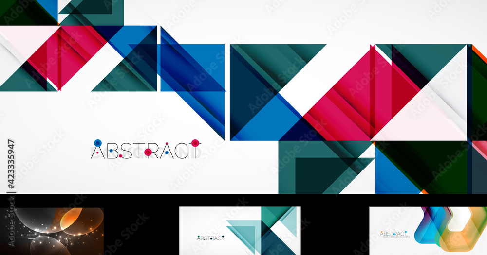 Set of vector geometric abstract backgrounds