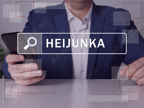 Search HEIJUNKA button. Manager use cell technologies. photo