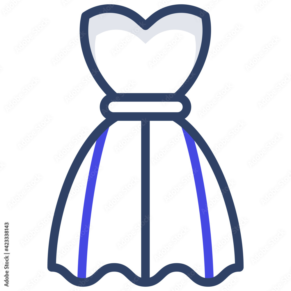 Ladies frock vector in flat design Ladies frock vector in flat design