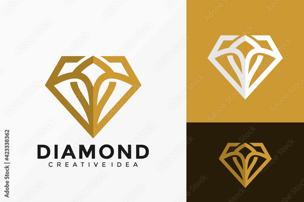 Luxury Diamond Fashion Logo Vector Design. Abstract emblem, designs concept, logos, logotype element for template. Luxury Diamond Fashion Logo Vector Design. Abstract emblem, designs concept, logos, logotype element for template.