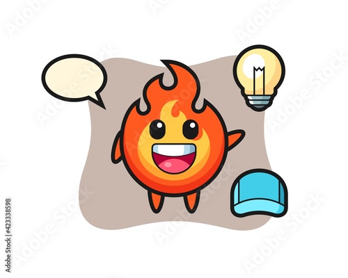 fire character cartoon getting the idea