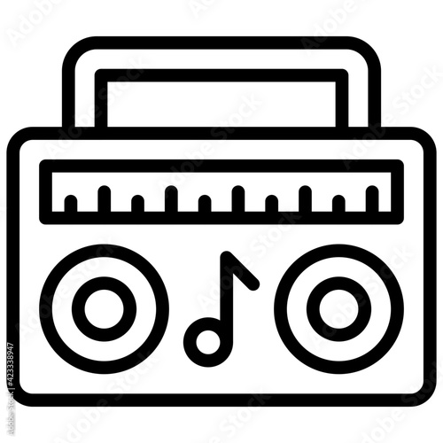 Cassette player icon, boombox for web and mobile apps