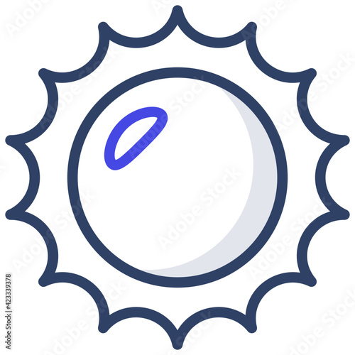 Vector design of sun icon in flat style